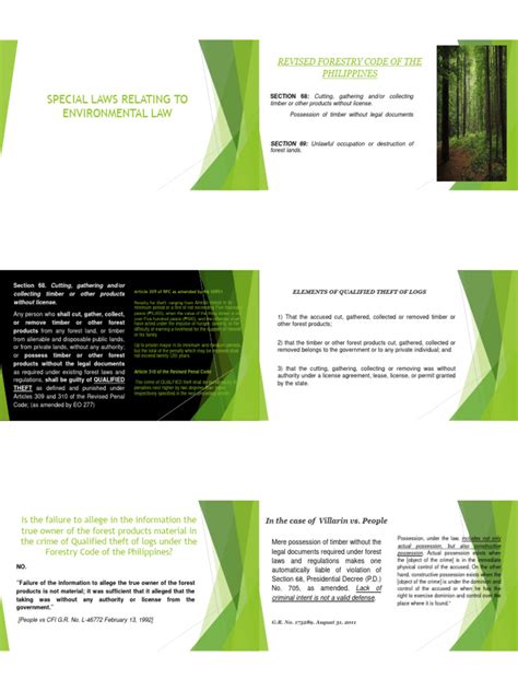 revised forestry code|PHILIPPINE ENVIRONMENT LAWS .